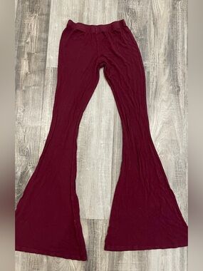 Fashion Nova Burgundy Knit Flare Pants